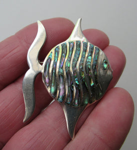 Mexican Silver Fish Brooch
