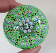 Load image into Gallery viewer, John Deacons Perthshire 8 Spoke Paperweight Thistle Cane. Green Base
