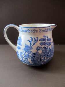 Vintage Crawfords Liqueur Scotch Whisky Jug with Willow Pattern