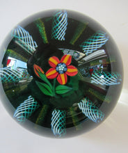 Load image into Gallery viewer, 1960s Paul Ysart Paperweight. Orange Flower with Original Label
