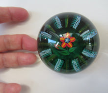 Load image into Gallery viewer, 1960s Paul Ysart Paperweight. Orange Flower with Original Label
