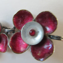Load image into Gallery viewer,  Silver and Dark Pink Enamel Braceklet by Bernard Instone
