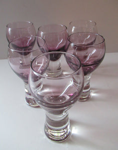 Six Purple or Heather Coloured Canisbay Glasses
