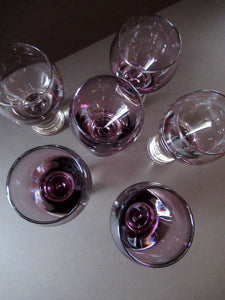 Six Purple or Heather Coloured Canisbay Glasses