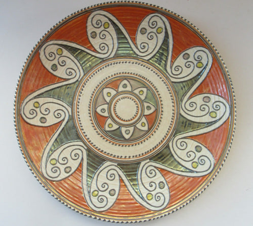 Charlotte Rhead Crown Ducal Wall Charger Arabian Scroll Pattern