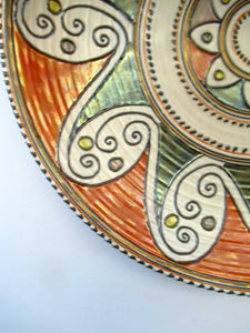 Charlotte Rhead Crown Ducal Wall Charger Arabian Scroll Pattern