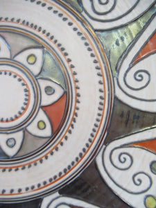 Charlotte Rhead Crown Ducal Wall Charger Arabian Scroll Pattern