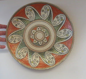 Charlotte Rhead Crown Ducal Wall Charger Arabian Scroll Pattern