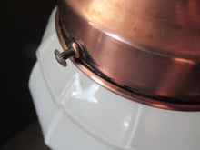 Load image into Gallery viewer, 1930s Art Deco White Glass Pendant Hanging LIght Shade with Copper Fittings
