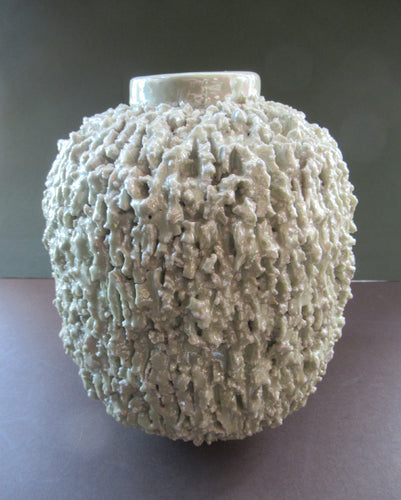 1930s Gunnar Nylund for Rostrand Chamotte (Hedgehog) Vase. White