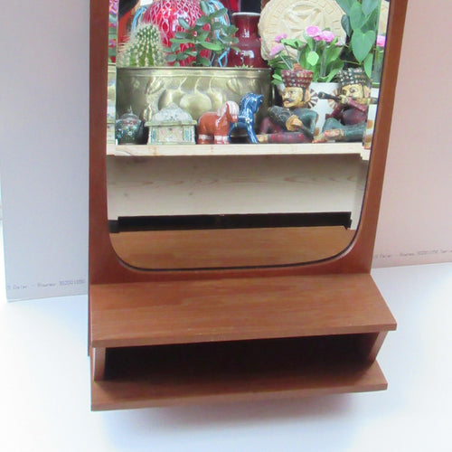 1960s DANISH Pedersen & Hansen Teak Mirror with Shelf