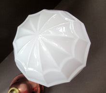 Load image into Gallery viewer, 1930s Art Deco White Glass Pendant Hanging LIght Shade with Copper Fittings
