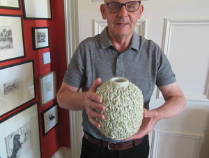 1930s Gunnar Nylund for Rostrand Chamotte (Hedgehog) Vase. White