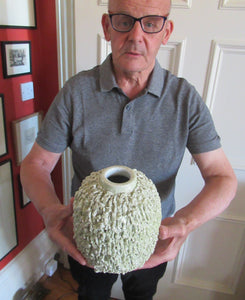 1930s Gunnar Nylund for Rostrand Chamotte (Hedgehog) Vase. White
