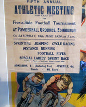 Load image into Gallery viewer, 1920s Edinburgh Southern Harriers Original Poster
