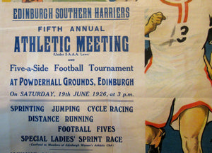 1920s Edinburgh Southern Harriers Original Poster