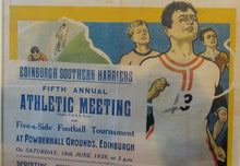 Load image into Gallery viewer, 1920s Edinburgh Southern Harriers Original Poster
