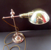 Load image into Gallery viewer, Antique Arts &amp; Crafts Brass Desk Lamp. Fully Moveable
