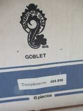 Load image into Gallery viewer, Set of Six Waterford Templemore Large Goblets or Red Wine Glasses 1950s
