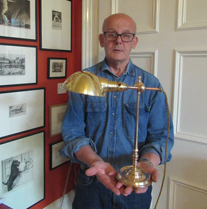 Antique Arts & Crafts Brass Desk Lamp. Fully Moveable