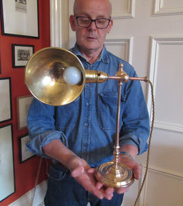 Antique Arts & Crafts Brass Desk Lamp. Fully Moveable