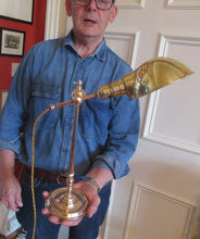 Load image into Gallery viewer, Antique Arts &amp; Crafts Brass Desk Lamp. Fully Moveable
