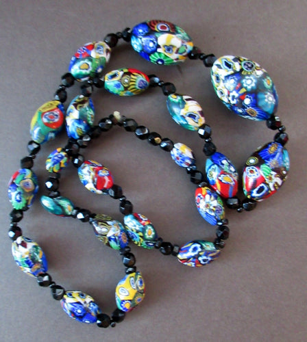 Vintage Delicate Millefiori Murano Glass Bead Necklace