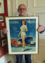 Load image into Gallery viewer, AMERICAN Original 1950s Truck Poster: FEDERAL TRUCKS. Featuring Glamour Girl in her Tennis Outfit

