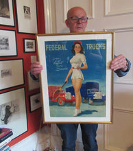 Load image into Gallery viewer, AMERICAN Original 1950s Truck Poster: FEDERAL TRUCKS. Featuring Glamour Girl in her Tennis Outfit
