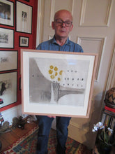 Load image into Gallery viewer, Pretty Vintage FRENCH Colour Etching. Artist&#39;s Edition. Titled: Fleurs Jaune. With indistinct pencil signature
