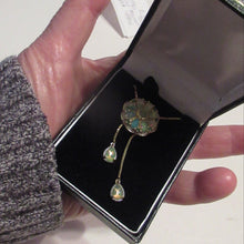Load image into Gallery viewer, Vintage Silver Gilt Pendant with Flowerhead made of Opals - with Opal Drops

