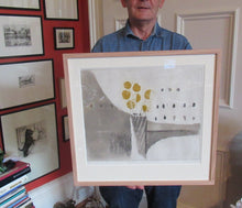 Load image into Gallery viewer, Pretty Vintage FRENCH Colour Etching. Artist&#39;s Edition. Titled: Fleurs Jaune. With indistinct pencil signature
