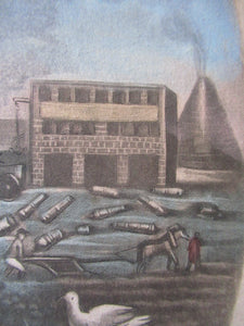 1770s MEZZOTINT Allegorical Print War and Peace. Georgian Print