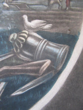 Load image into Gallery viewer, GEORGIAN Mezzotint. Allegorical Print Showing War and Peace. Original Hand Colouring. Published 1770s
