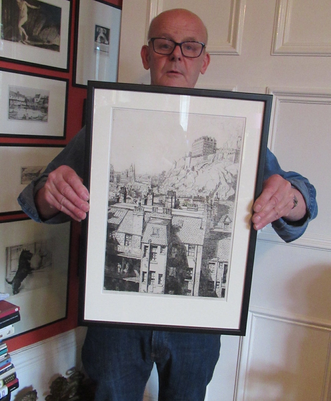 1920s Etching of Portsburgh Square, West Port, Grassmarket Edinburgh