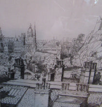 Load image into Gallery viewer, 1920s Etching of Portsburgh Square, West Port, Grassmarket Edinburgh
