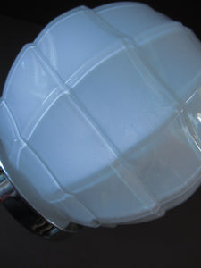 1930s Opaque White Milk Glass Art Deco Hanging Globe Shade
