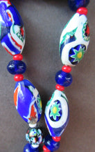 Load image into Gallery viewer, Good Quality Vintage Millefiori Murano Glass Bead Necklace. Total Length 26 inches
