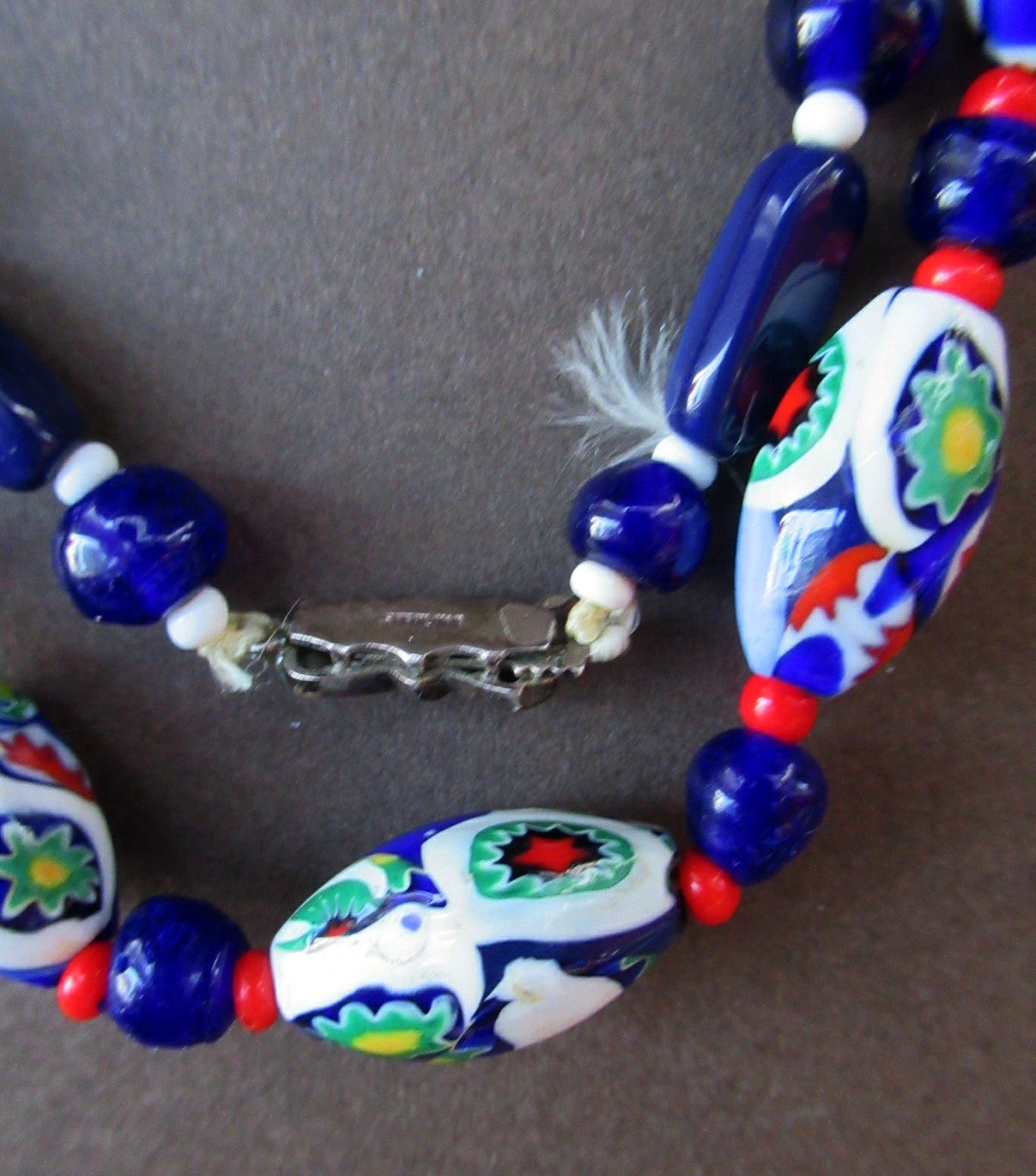 Shop LC Murano Glass Multi-Strand Choker Necklace - Multicolor Millefiori, Stainless Steel, 18 Inch