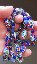 Load image into Gallery viewer, Good Quality Vintage Millefiori Murano Glass Bead Necklace. Total Length 26 inches
