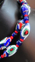 Load image into Gallery viewer, Good Quality Vintage Millefiori Murano Glass Bead Necklace. Total Length 26 inches
