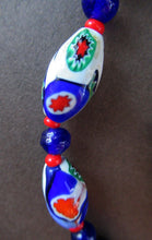 Load image into Gallery viewer, Good Quality Vintage Millefiori Murano Glass Bead Necklace. Total Length 26 inches
