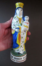 Load image into Gallery viewer, Antique Quimper Faience Figurine of the Madonna and Child / Virgin Mary and Baby Jesus
