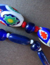 Load image into Gallery viewer, Good Quality Vintage Millefiori Murano Glass Bead Necklace. Total Length 26 inches
