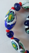 Load image into Gallery viewer, Good Quality Vintage Millefiori Murano Glass Bead Necklace. Total Length 26 inches
