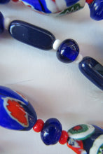 Load image into Gallery viewer, Good Quality Vintage Millefiori Murano Glass Bead Necklace. Total Length 26 inches
