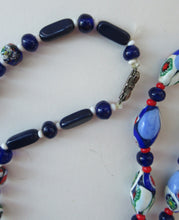 Load image into Gallery viewer, Good Quality Vintage Millefiori Murano Glass Bead Necklace. Total Length 26 inches
