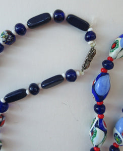 Good Quality Vintage Millefiori Murano Glass Bead Necklace. Total Length 26 inches