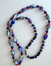 Load image into Gallery viewer, Good Quality Vintage Millefiori Murano Glass Bead Necklace. Total Length 26 inches
