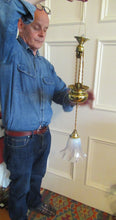 Load image into Gallery viewer, Art Nouveau Single Rise and Fall Light Fitting Vaseline Shade
